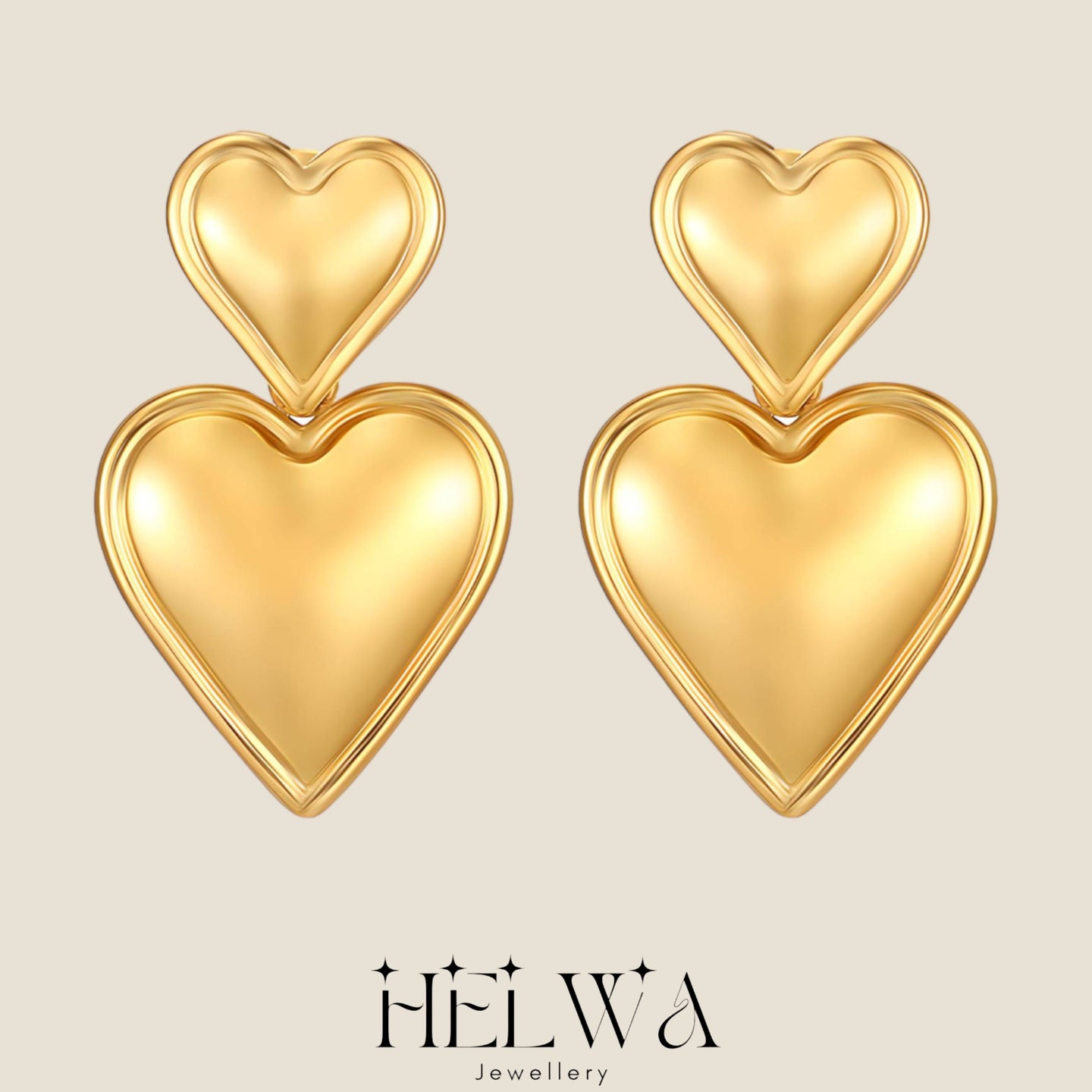 HELWA Ameerah Double Heart Earrings