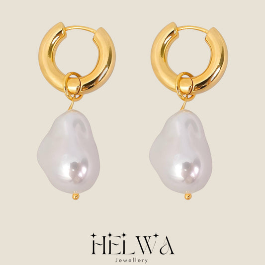 HELWA Keshi Pearl Hoops