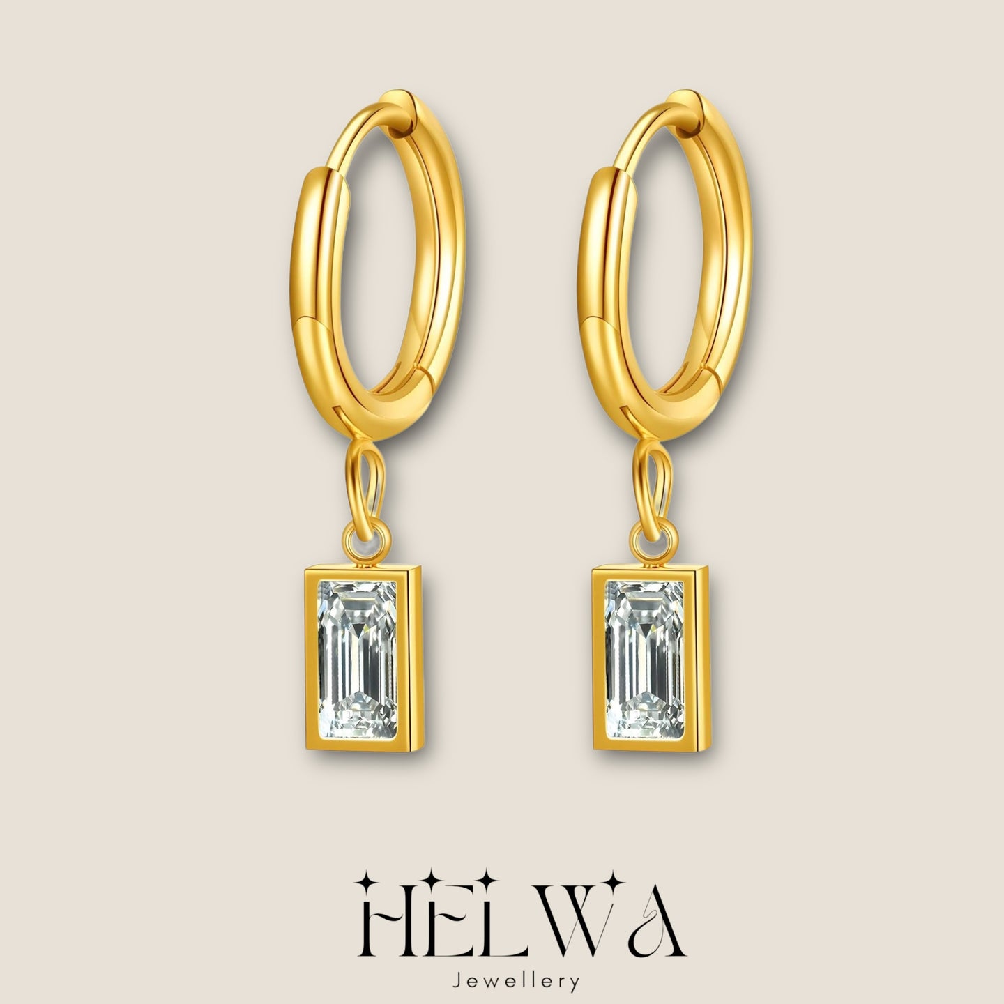 HELWA Crystal Dangle Huggies