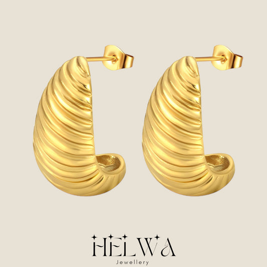 HELWA Ribbed Dome Drop Earrings